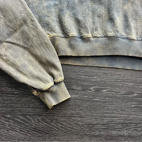 NWT Zara Washed Effect Boxy Oversized Cropped Sweatshirt - Picture 2 of 7